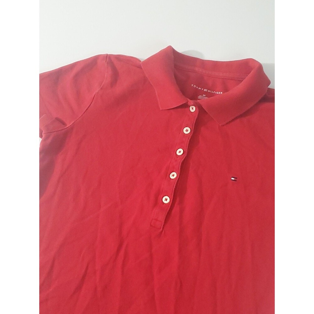 Tommy Hilfiger Women's Short Sleeve Shirt, Red, Small